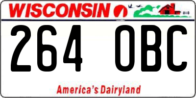 WI license plate 264OBC