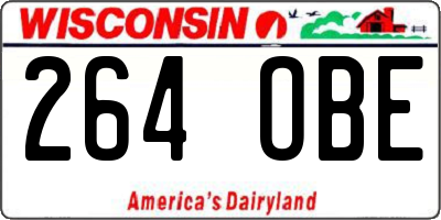 WI license plate 264OBE
