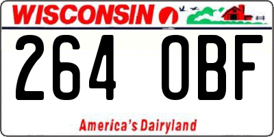 WI license plate 264OBF