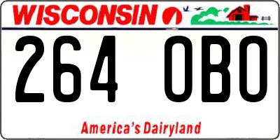 WI license plate 264OBO