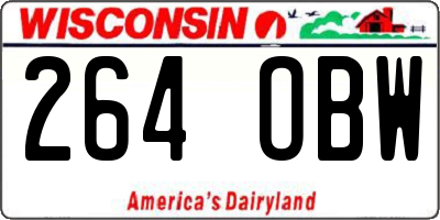 WI license plate 264OBW