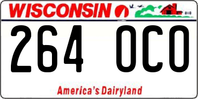 WI license plate 264OCO
