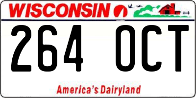 WI license plate 264OCT
