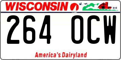 WI license plate 264OCW