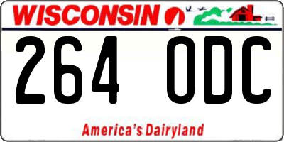 WI license plate 264ODC