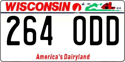 WI license plate 264ODD