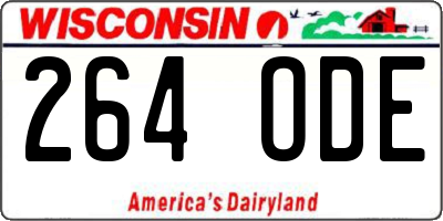 WI license plate 264ODE