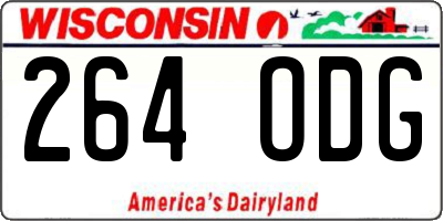 WI license plate 264ODG