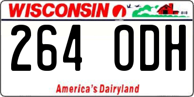 WI license plate 264ODH
