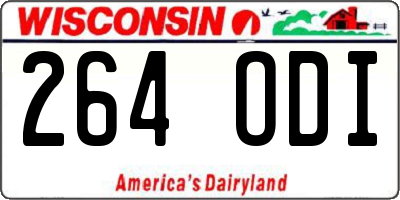 WI license plate 264ODI