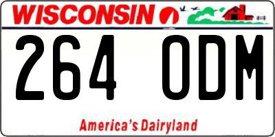 WI license plate 264ODM