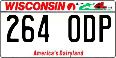 WI license plate 264ODP