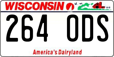 WI license plate 264ODS
