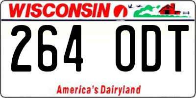 WI license plate 264ODT