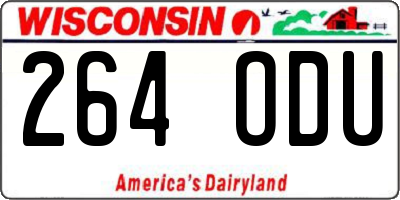 WI license plate 264ODU
