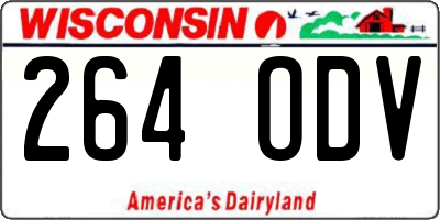 WI license plate 264ODV