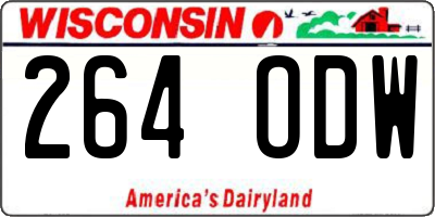 WI license plate 264ODW
