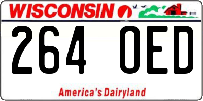 WI license plate 264OED