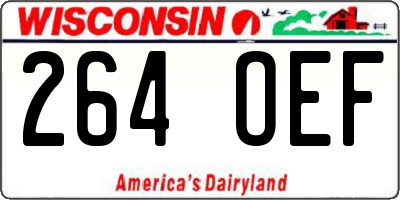 WI license plate 264OEF