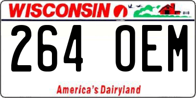 WI license plate 264OEM