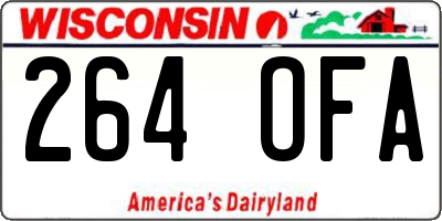 WI license plate 264OFA