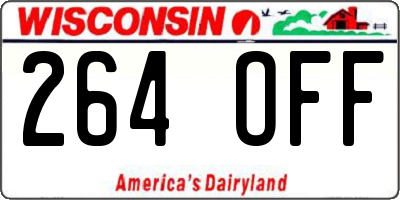 WI license plate 264OFF