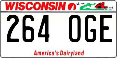 WI license plate 264OGE