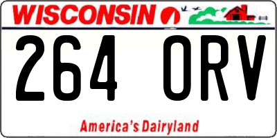 WI license plate 264ORV