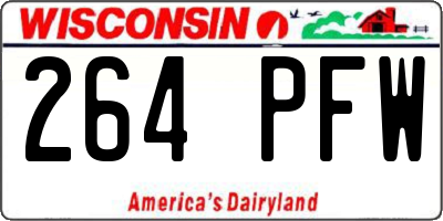 WI license plate 264PFW