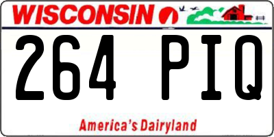 WI license plate 264PIQ