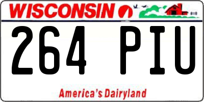 WI license plate 264PIU