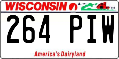 WI license plate 264PIW