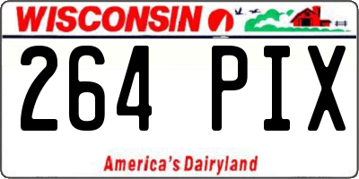 WI license plate 264PIX