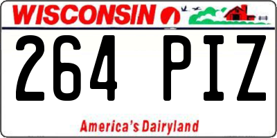 WI license plate 264PIZ