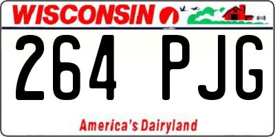 WI license plate 264PJG