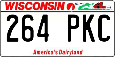 WI license plate 264PKC