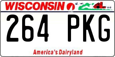 WI license plate 264PKG