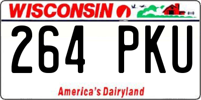 WI license plate 264PKU