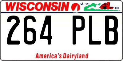 WI license plate 264PLB