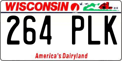 WI license plate 264PLK