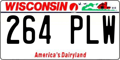 WI license plate 264PLW