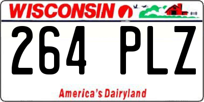 WI license plate 264PLZ