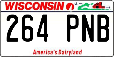 WI license plate 264PNB