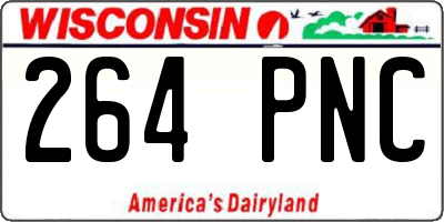 WI license plate 264PNC