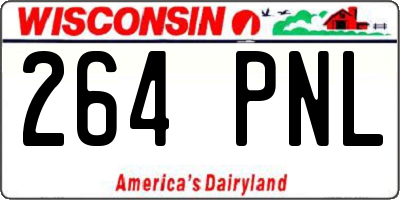 WI license plate 264PNL