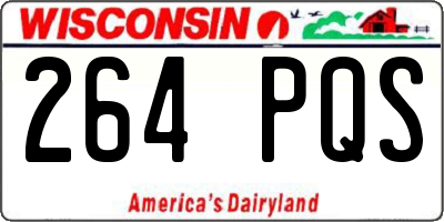 WI license plate 264PQS