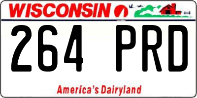 WI license plate 264PRD