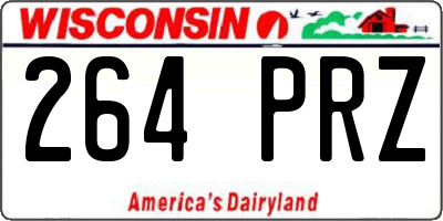 WI license plate 264PRZ