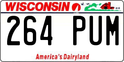 WI license plate 264PUM