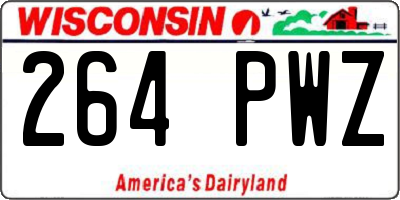 WI license plate 264PWZ